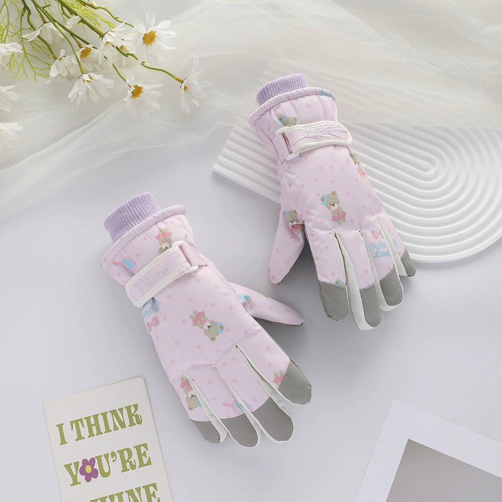 New ski gloves women's outdoor riding warm fleece thickened Northeast cold protection men's and women's same gloves