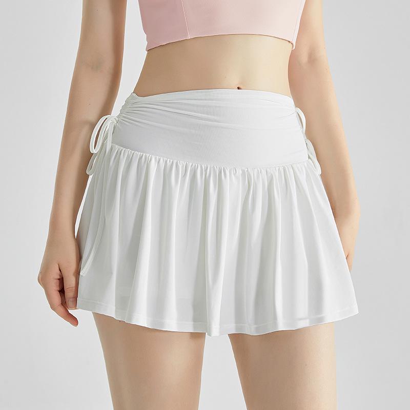 

Юбка-плиссе из двух частей: Спортивная теннисная юбка для женщин, защищающая от воздействия окружающей среды, с завязками на бедрах, быстросохнущая M
