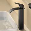 Black Home Waterfall Faucet Copper Core Hot Cold Wash Basin Faucet Bathroom Toilet Above Counter Basin Hot Cold Water Mixer Tap