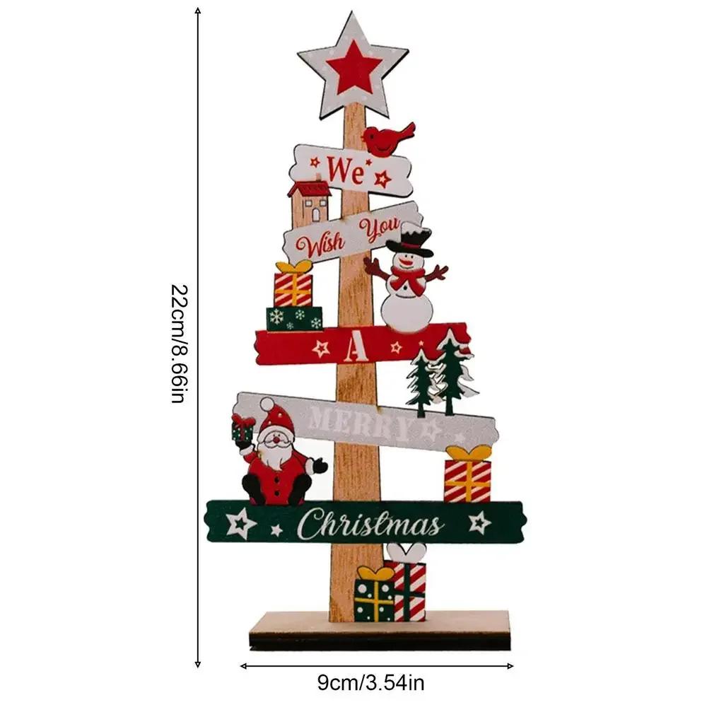

Durable Nature Wood Desktop Christmas Wooden Plaque | Santa Claus & Tree Design | Easy Assemble Festive Xmas Decoration