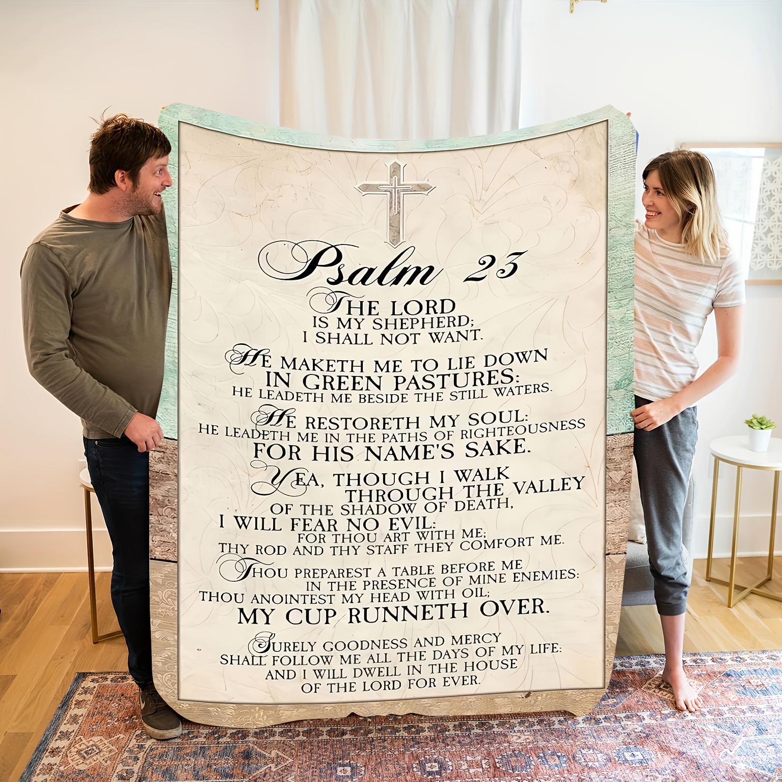 1pc Cozy Bible Verse Flannel Blanket - Soft, Warm, Tear-Resistant Throw with Psalm 25:6 Print - Perfect Gift for Friends & Famil 70x100cm