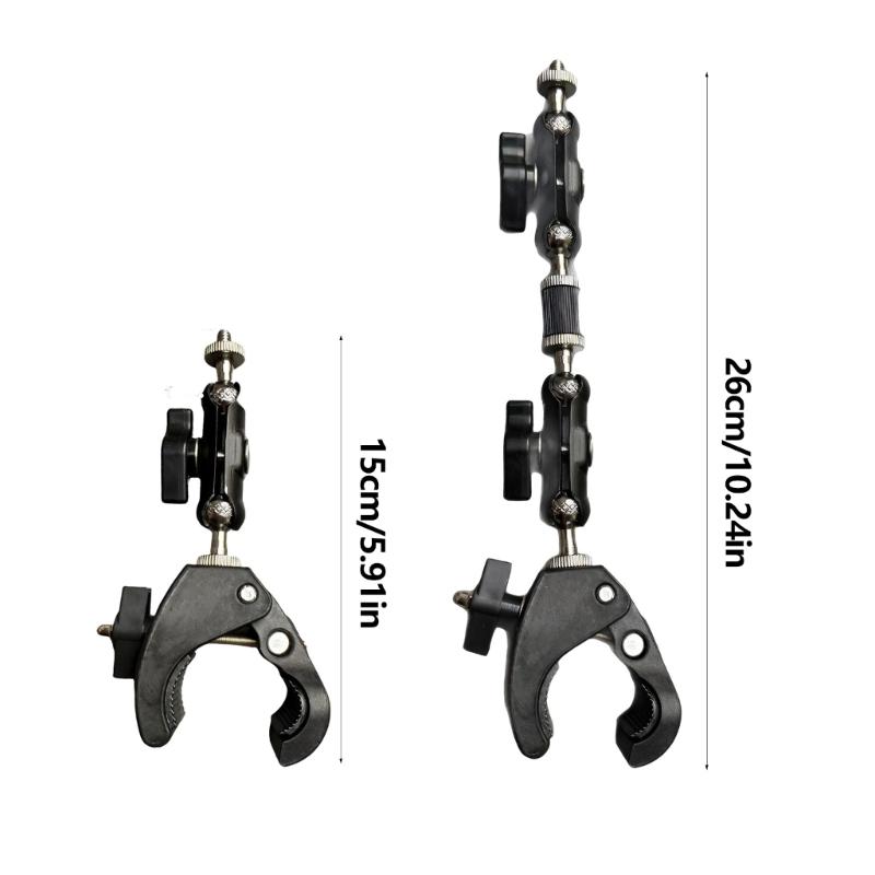 1/4inch Ball Head Joint Base Double Socket Arm Extension Arm Motorcycle Bike Phone Mount Action Camera Lighting Equipment