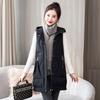 Autumn and Winter Women's Solid Color Hooded Warm and Windproof Mid-length Women's Sleeveless Jacket 9 Colors