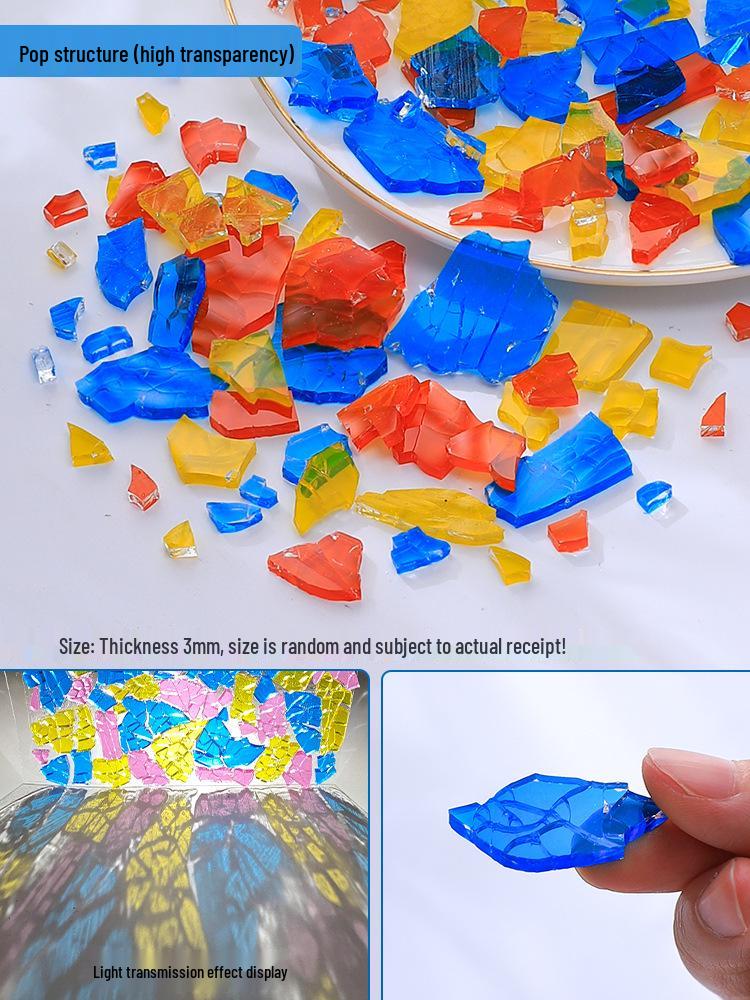 DIY Irregular Colored Tempered Glass Mosaic Candle Holder Coaster Lantern