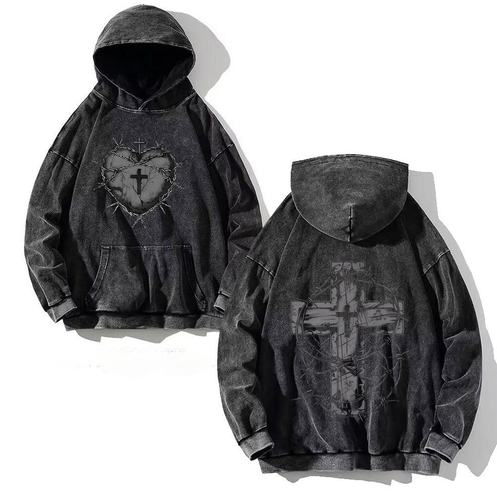 Hoodies Vintage Women Men Skull Cross Print Hooded Sweatshirts Oversize Hip Hop Male Pullover Winter Clothes