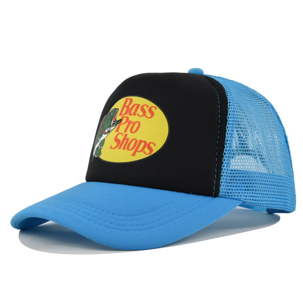 Cool hat Baseballpet vis zeefdruk gaas klep pet heren en dames gaaspet wandel reizen zonnehoed polyester adjustable