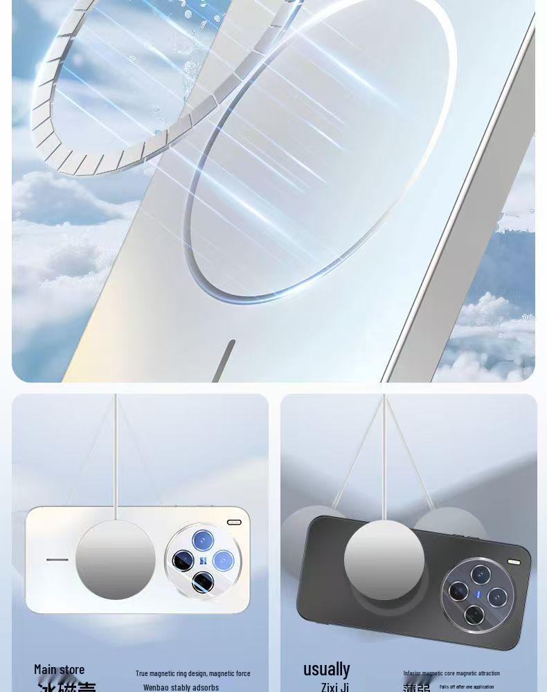 VIVOX300Pro Magnetic Frosted Case with Electroplated Laser Lens, Drop-Proof Full Coverage.