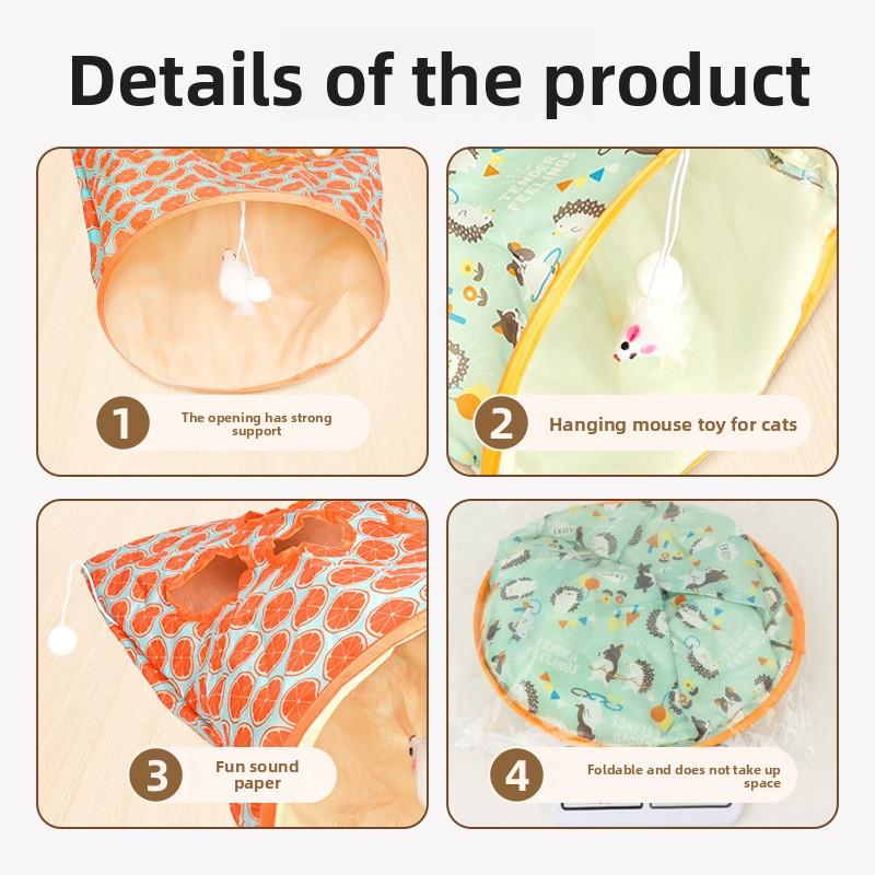 Pet Xiangpaper Cat Tunnel Foldable Crawling Ground Totoro Passage Cat Self-entertainment Toy To Amuse The Cat and Relieve Boredom