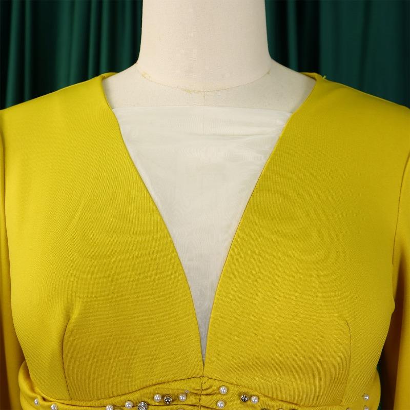 Damen Herbst Perlen Mesh Mode Lässig Lose Weite Bein Jumpsuit