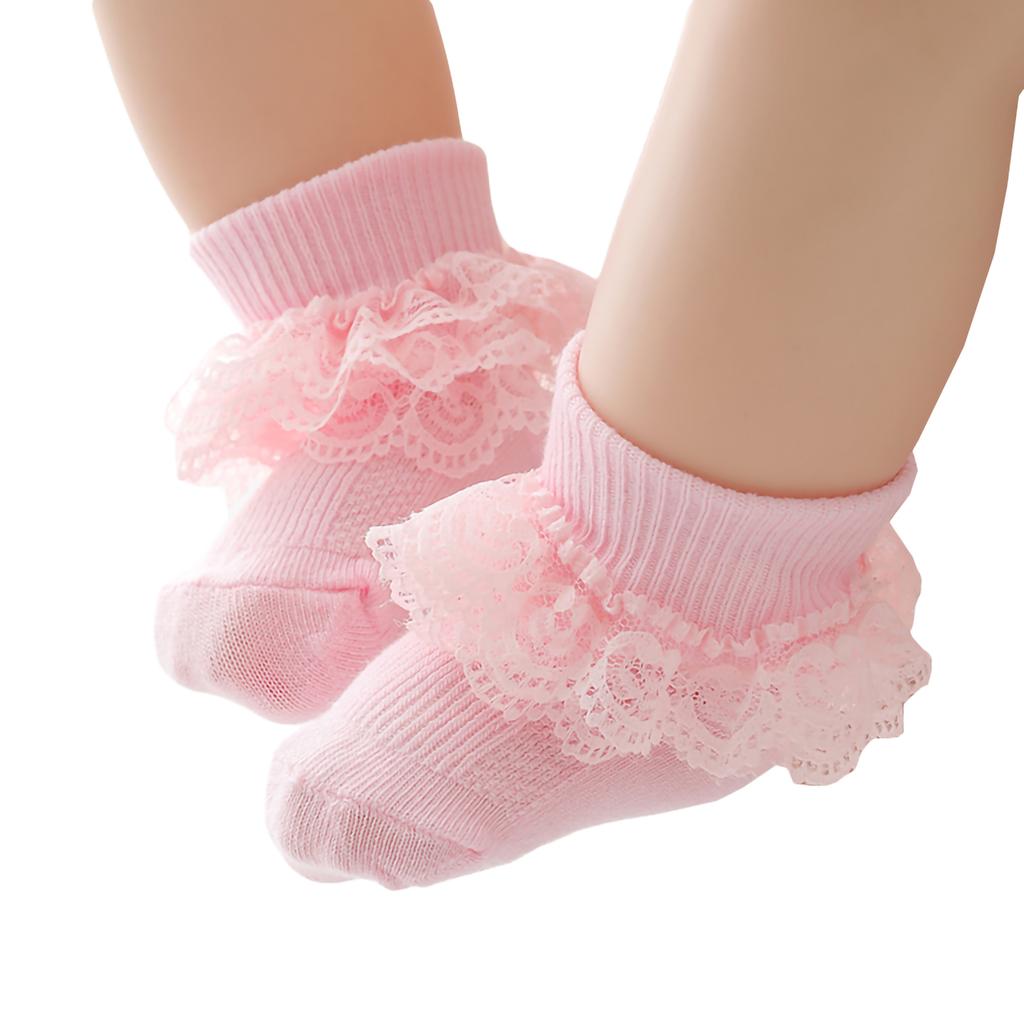 0-12 Monate Neugeborenes Baby Baumwollsocke Spitze Prinzessin gekämmte Baumwollsocken für Mädchen Sommer Frühling Säugling Baby Rüschen Kurze Socken