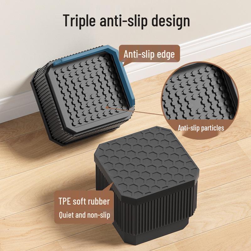 Adjustable Non-Slip Furniture Leg Pads for Moisture-Proof Heightening of Tables and Cabinets.
