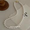 Cui Yan S925 Sterling Silver Korean Style Pearl Magnetic Clasp Necklace for Women - Elegant Versatile Clavicle Chain