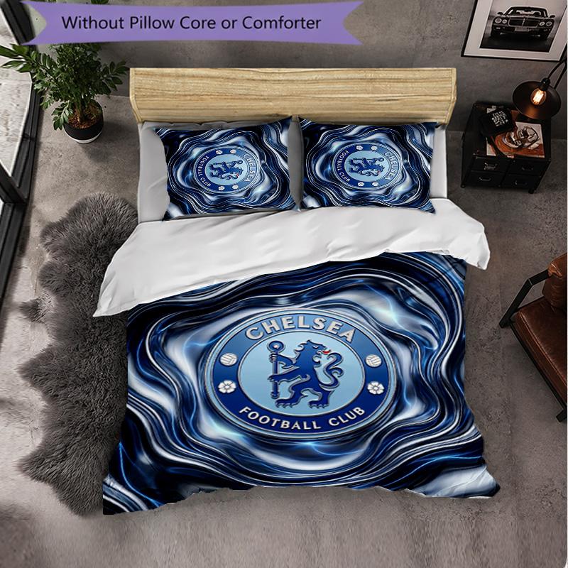 Set Biancheria da Letto Chelsea FC Modello 3 Pezzi Morbida Copripiumino in Microfibra con Federe per Camera da Letto