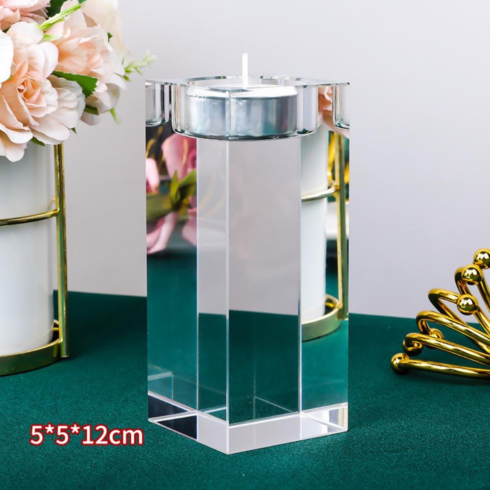 Glass Crystal Candle Holders Artistic Nordic Butter Lamp Holder Table Decorations