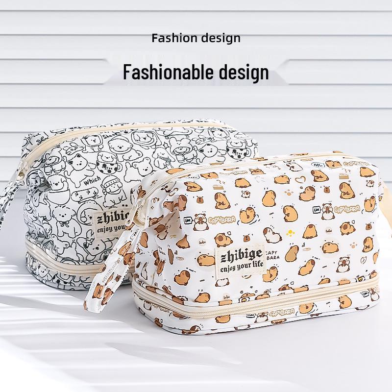 

2024 Capybara Pencil Case: Cute, Spacious, Double-Layer Storage Bag for Students