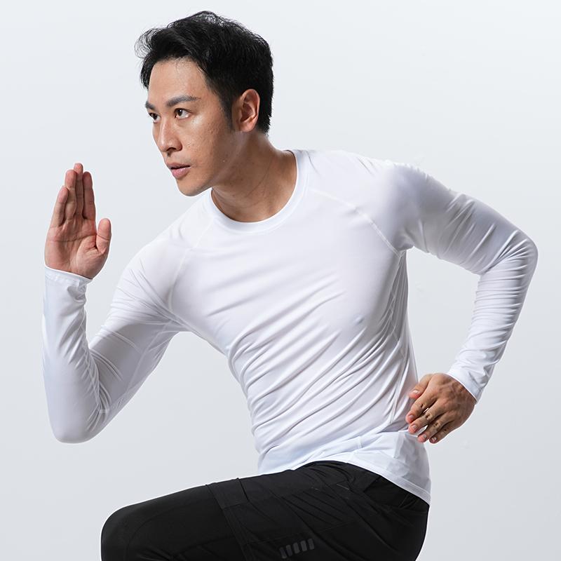 

Облегающая быстросохнущая рубашка с длинным рукавом для спорта и фитнеса Новинка весна-лето Высокая эластичность Быстросохнущий топ 3XL белый