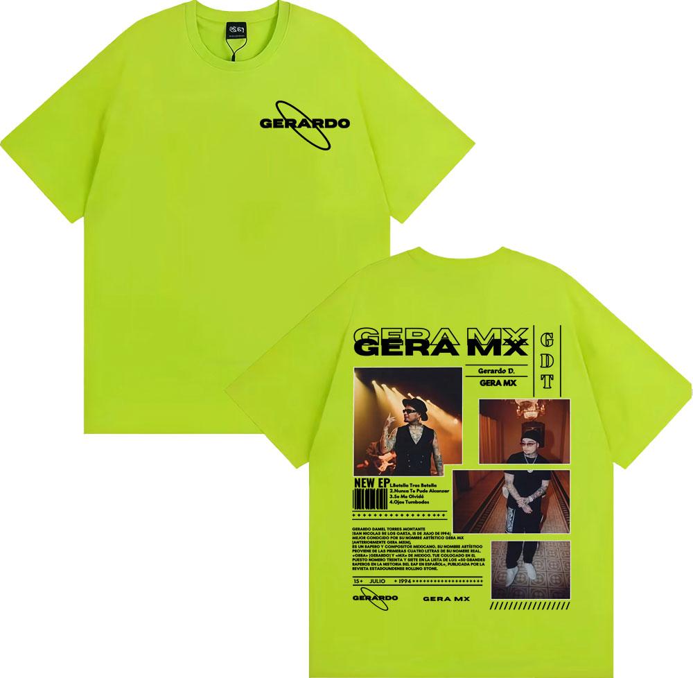Rapper Gera Mx Album Tour 2025 Graphic T-shirts Men Women Clothing Harajuku Style Vintage T Shirt Casual Loose Oversized T-shirt