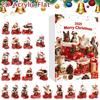 Weihnachts-Hunde-Adventskalender 24 weihnachtliche Ornamente mit Hundemotiv Feiertags-Countdown-Kalender Hunde mit roten Schuhen Perfekt für Tierliebhaber, Tierbesitzer