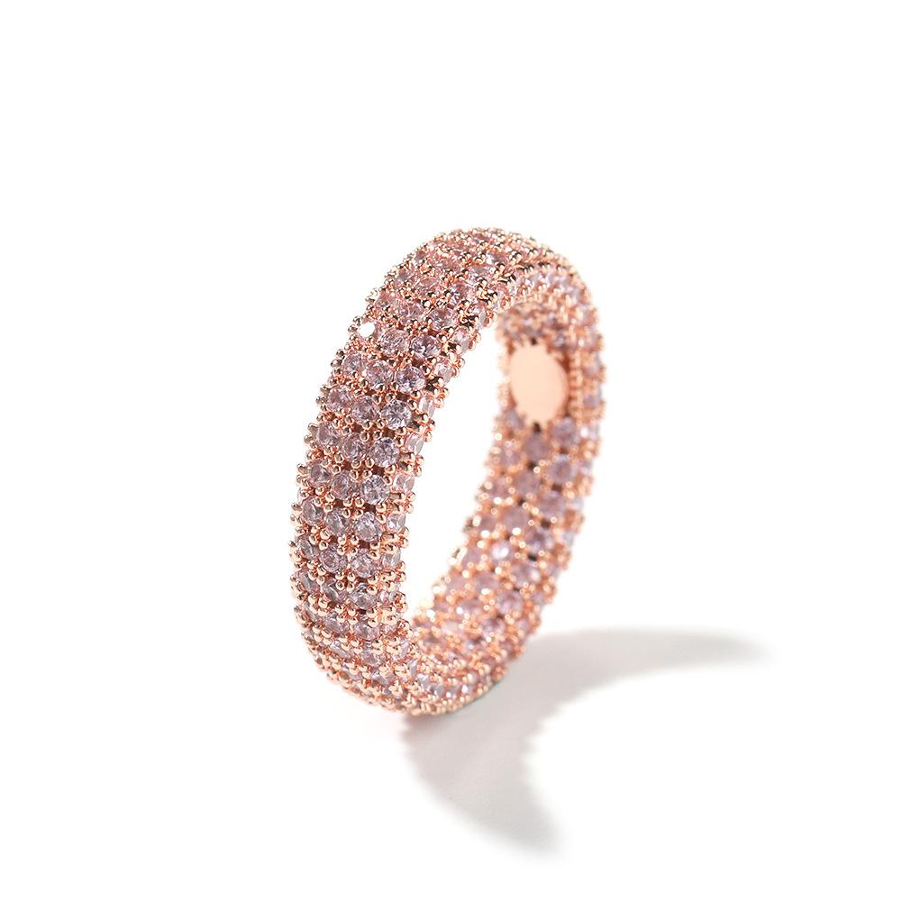 Gumeng new copper inlaid zircon full diamond ring hiphopins style personality simple men's ring tide