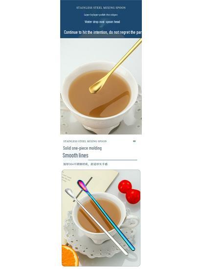 304 Stainless Steel Japanese Stirring Spoon - Long Handle for Coffee, Dessert, Mug, Ice Cream, Bar Use