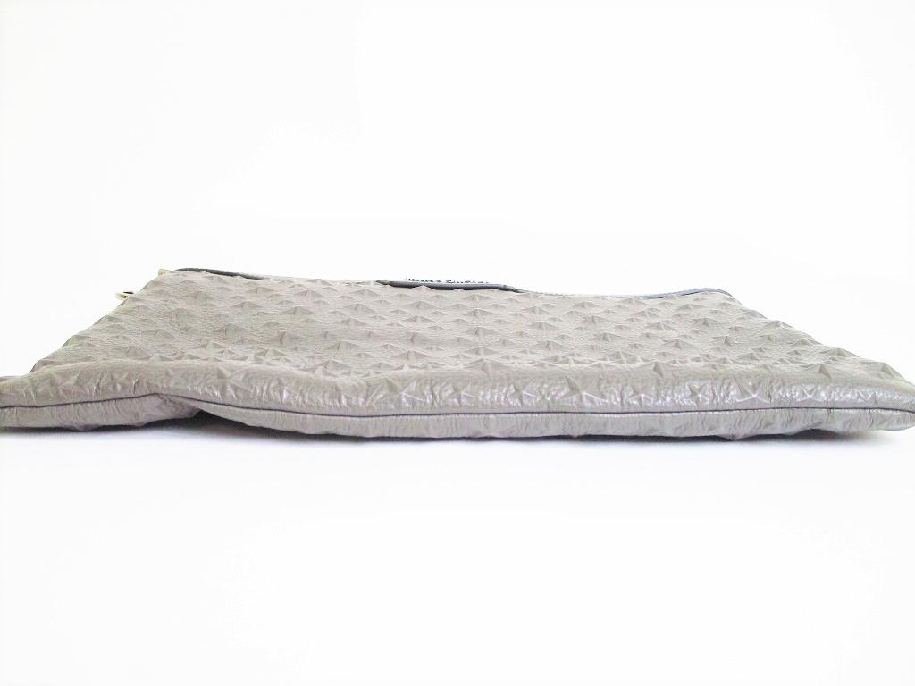 Authentische Jimmy Choo geprägte Sterne grau und schwarz Leder Clutch #8059 generalüberholt