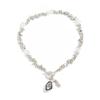 Salircon Unregelmäßige Perlen Choker Halskette Damen Mode Elegant Schwarzes Acryl Strassstein Anhänger Hals Hochzeit Party Schmuck Geschenke
