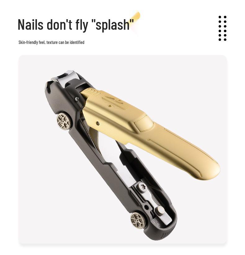 Anti-Splash Stainless Steel Nail Clipper with Large Opening and Car Bionic Design