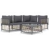 VidaXL Salon de jardin 5 pcs avec coussins anthracite résine tressée, ensemble de salon, ensemble de salon d'extérieur, 3186749