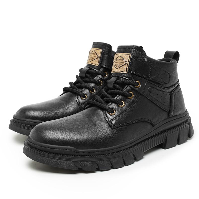 

Autumn and winter men s leather shoes Classic casual style Work and office youth shoes High quality retro New 44