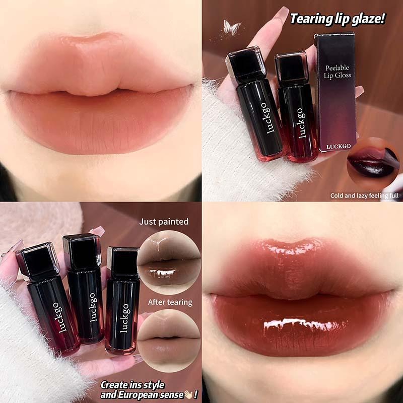 Cross Luckgo Waterproof Peel-off Lip Tint: Long-lasting Matte Korean-Style for Students.