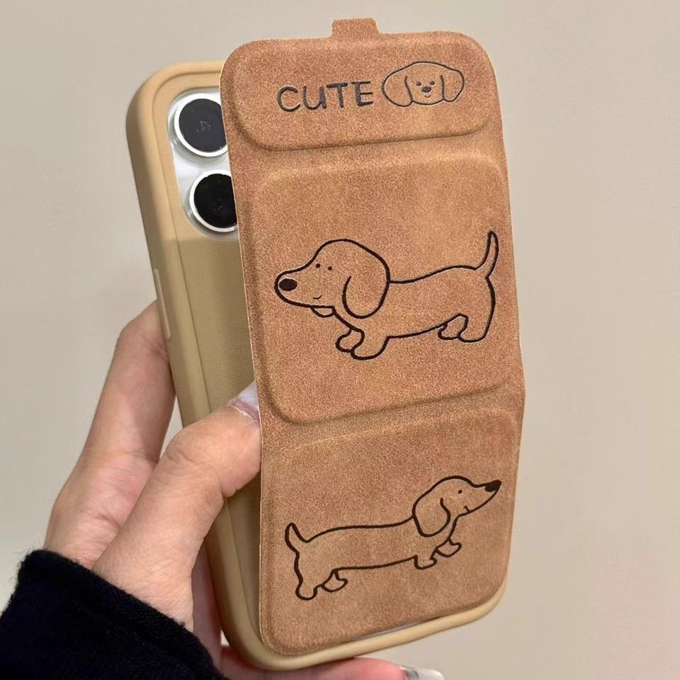 

Retro Leather West Highland for IPhone16promax for Apple 15 Phone Case 14 Magnetic Flip Cover 13/12 For iPhone 16 Pro Max