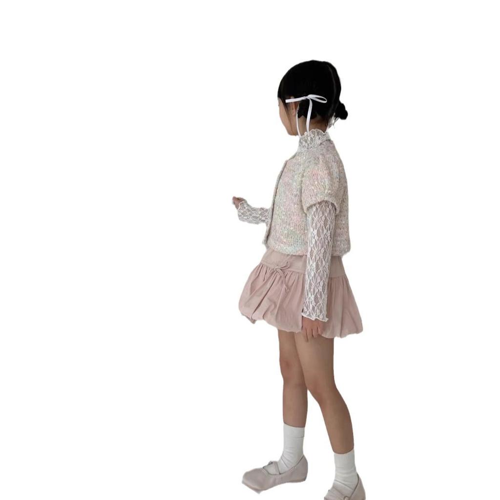 Luo Yi Bear Korean Style Girls' Cute Bow Floral Skirt, Summer 2025 Collection