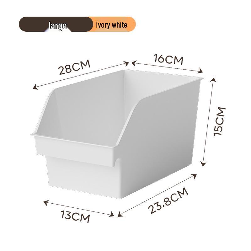 Multifunctional Plastic Desktop Storage Basket with Right Angle Partition