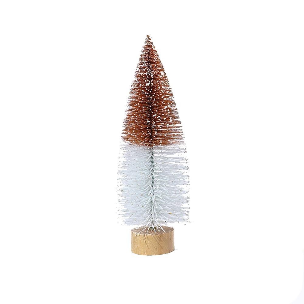 Double Color Christmas Tree Ornament Creative Micro Landscape Model Snow Pine Tree  Gift