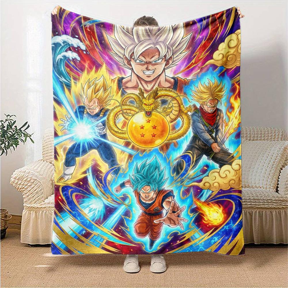 Anime DragonBall Print Flannel Blanket High Quality Warm Comfortable Cover for All Seasons Perfect for Gifts Home Decor