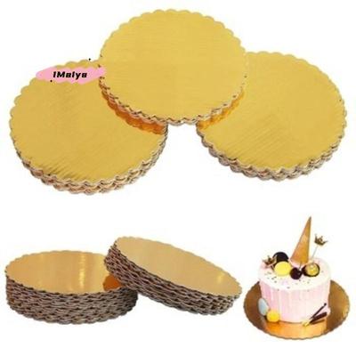 10Pcs Cake Boards with White/Golden Rings 6/8/10/12 Inch Cardboard Baking Cake Base Suitable for Home Bakery Business