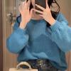 Simple Long Sleeved Sweater Knitted Sweater for Women's Spring Commuting Sweet and Personalized Chic Top
