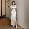 2026 New Nightclub Sexy Temperament Long Dress High-end Evening Dress Low-cut Night Show Slim and Thin Dress