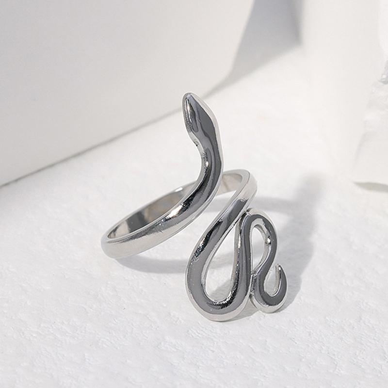 Simple Snake Finger Ring Punk Snake Ring For Women Men Personality Stainless Steel Ring Jewelry Accessories Gifts
