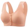 Seamless Ice Silk Bra Mature Women Front Closure Fixed Cup Thin Wireless Tank Top Sports Bra Push Up Comfortable Supportive Underwear