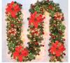 Artificial Christmas Garland Rattan For Front Door With Led Light Fireplace Stairs Hanging Ornaments Christmas Home Decoration