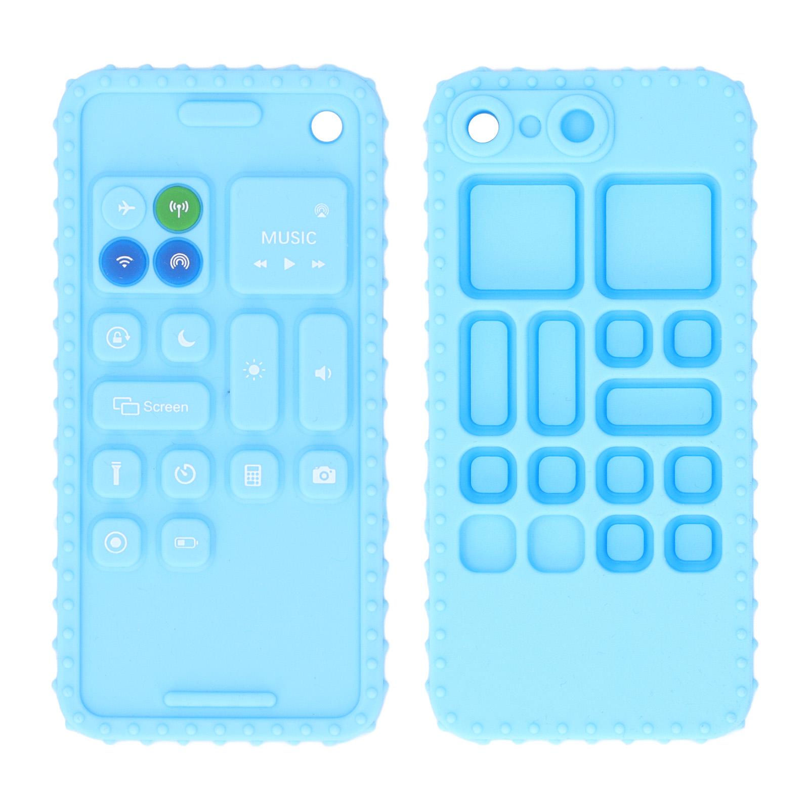 Smart Phone Shape Teething Toy Bright Color Sensory Development Multi Shape Button Silicone Baby Teether