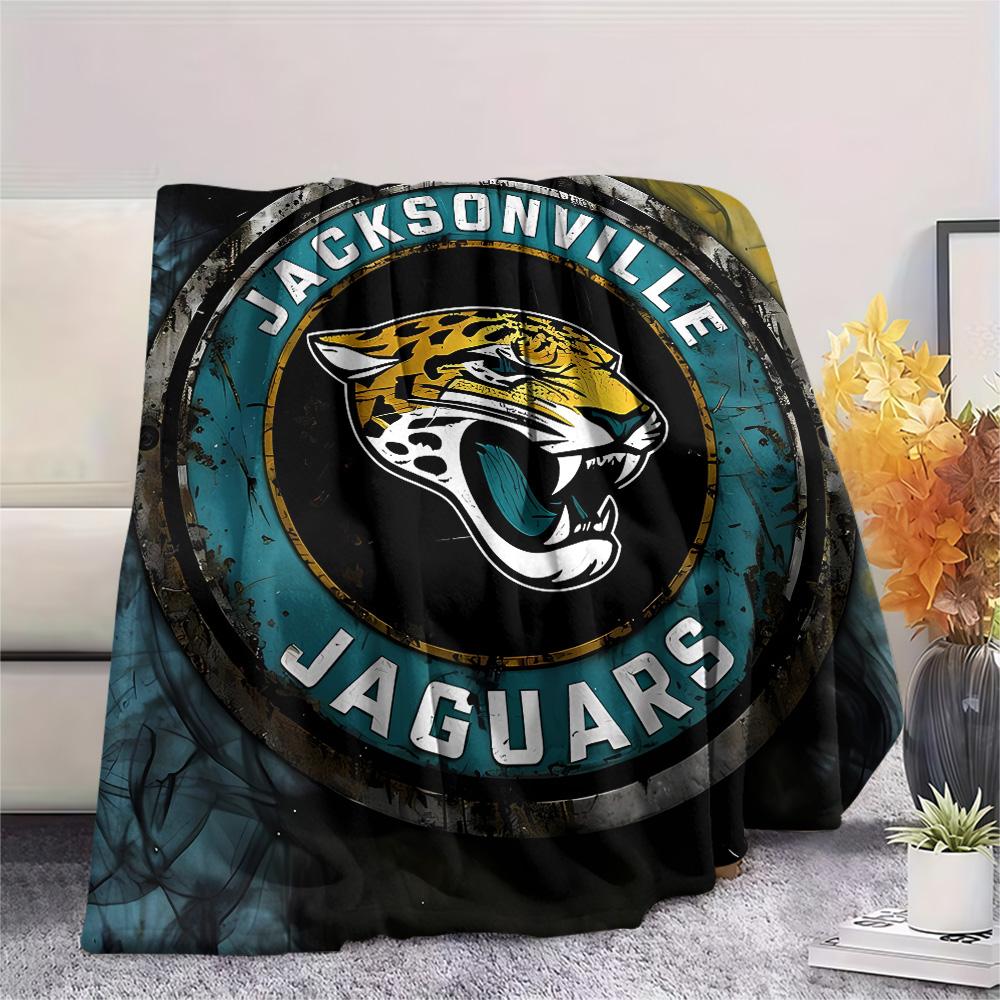 Jacksonville Jaguars Print Flannel Blanket, High Quality Comfortable for All Seasons, Home Decor, Warmth and Comfort, Perfect for Christmas Gifts