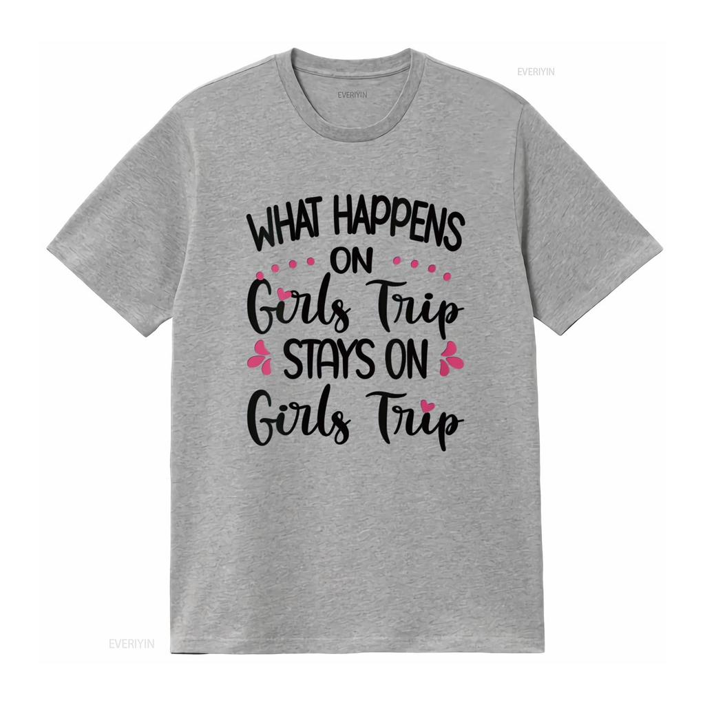 Womens What Happens On Girls Trip Stays Travel T Shirt vintage Washed streetwear Stretched Soft homme Unisex designer clothes