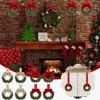 Weihnachts-Mini-Kranz Schrank Fenster Hängende Dekorationen mit Roter Schleife und Früchten für Partydekoration Kranz Türdekoration