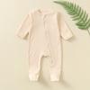 High Quality Organic Cotton Plain Newborn Romper Clothes Infant Ribbed One Piece Onesie Pajama Baby Unisex Cotton Bodysuit