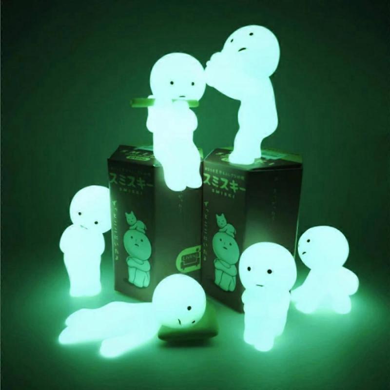 6 Stück/Set Nachtlicht Geist Fitness Elf Smiski Figur Anime Puppe