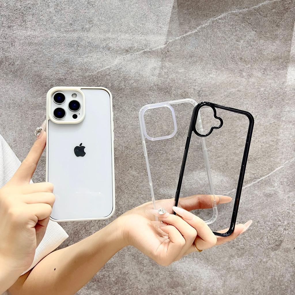 Applicable To Apple 16 Transparent Mobile Phone Case Iphone15 Acrylic Two In One Protective Case 16E Anti Fall Promax