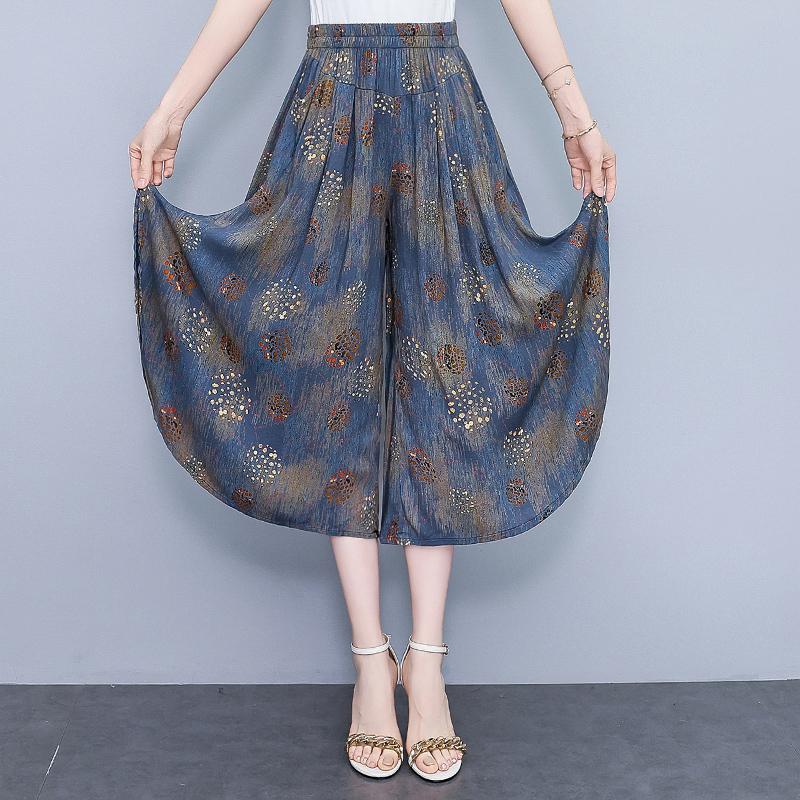 Summer Oversize Pants Elegant 2025 New Casual Wide Leg Pants Women Elastic Waist Summer Clothes High Quality