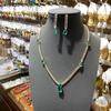 Hole Blue Water Drop Necklace Zircon Luxury Fashion Women'S Necklace Earrings Set Jewelry